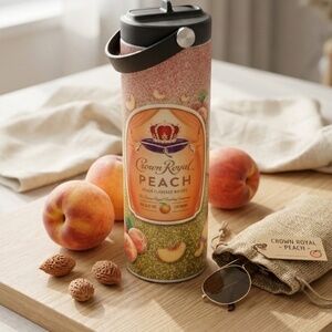 20 oz  Crown Royal Peach Insulated Skinny Tumbler - Custom Sublimated Design